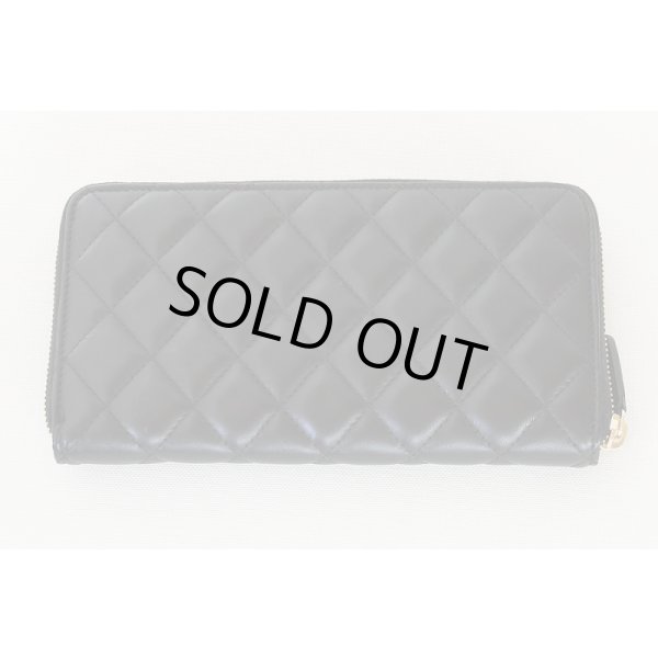 シャネル　ラウンドファスナー長サイフ　A50097　ブラック／ゴールド金具　裏面