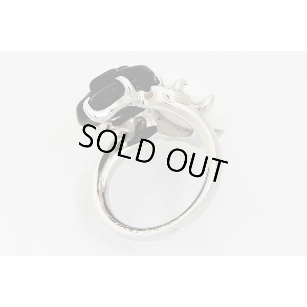 シャネル　750WG オニキスホワイトアゲートダイアイリリング J2938 6.90g　内側