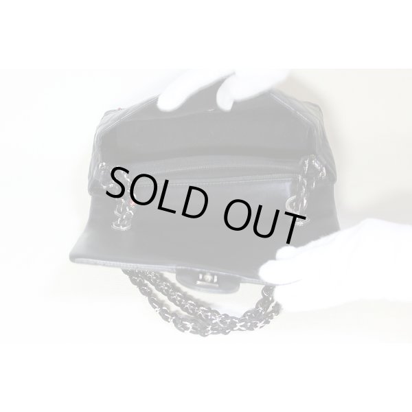 シャネル　マトラッセ てんとう虫 Wチェーンショルダーバック A49455 ブラック／SIV金具　中身