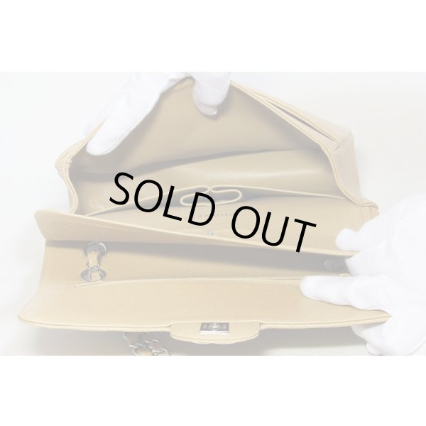 シャネル　Wチェーンショルダーバック　ベージュ／SIV金具　中身