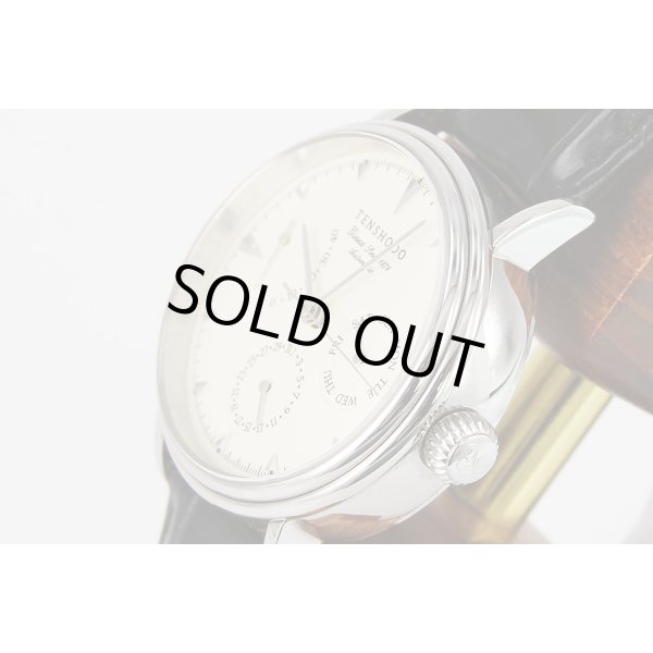 天賞堂　パワーリザーブ　TEN-006　ベージュ文字盤　サイド