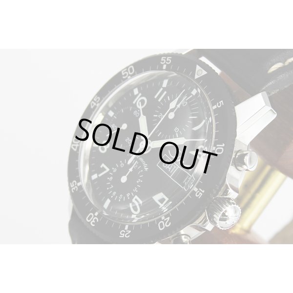 ジン　103　クロノグラフ　黒文字盤　サイド