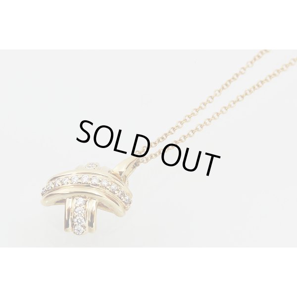 ティファニー 750YG シグネチャー ダイアイリペンダントネックレス 4.40g　表面