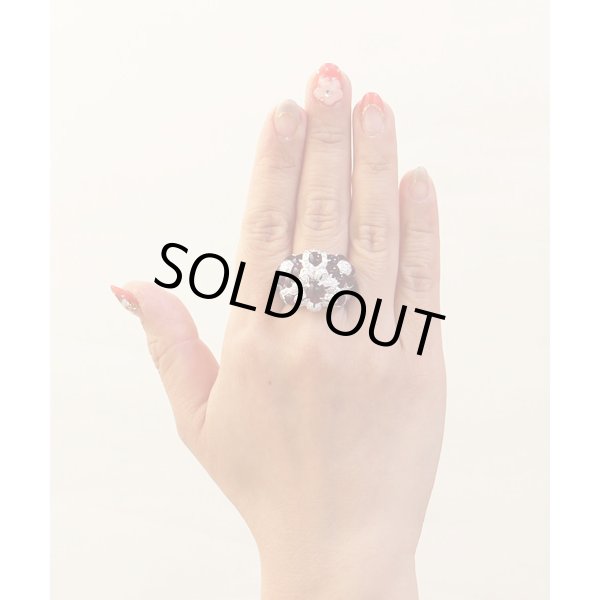 K18WG パープルトルマリンダイアイリリング 7.47 0.51 16.30g　サイズ