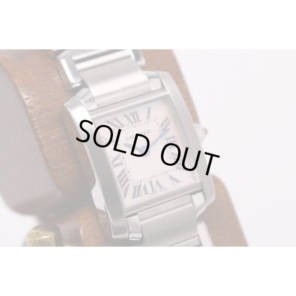 カルティエ　タンクフランセーズSM 2384  ピンクシェル文字盤　サイド