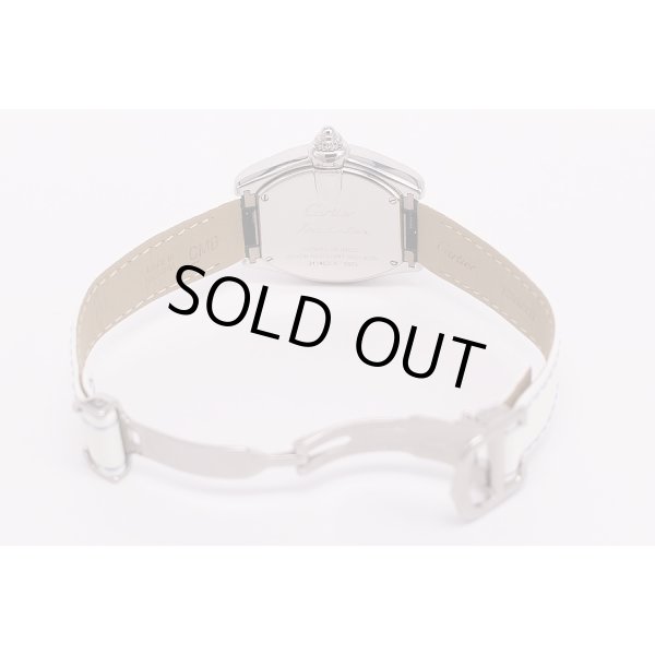 カルティエ　ロードスターSM 2675  2009年限定水色文字盤　 白(水色ステッチ）ベルト