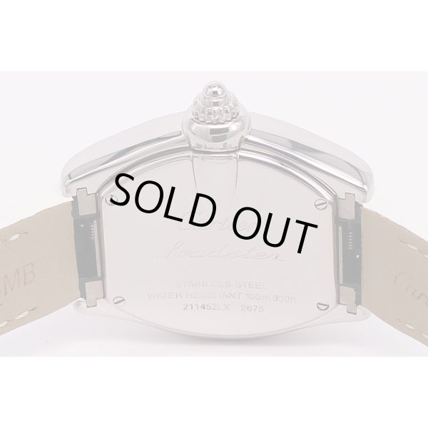 カルティエ　ロードスターSM 2675  2009年限定水色文字盤　裏面拡大