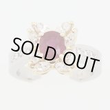画像: PT900/K18 ルビー ダイアイリリング 1.18ct 0.83ct 7.80g