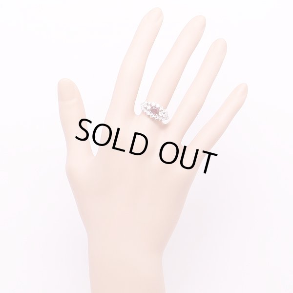 PT900 非加熱ルビーダイアイリリング 0.64ct 0.87ct 5.40g　装着イメージ