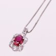 PT850/900 非加熱ルビーダイアイリペンダントネックレス 0.58ct 0.45ct 3.70g