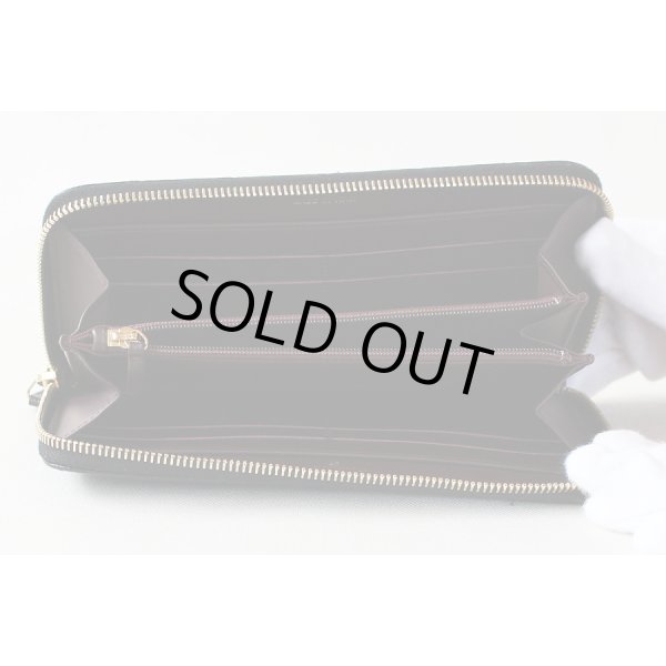 シャネル　ジップ ウォレット A50097 ブラック／ボルドー／ゴールド金具　中身