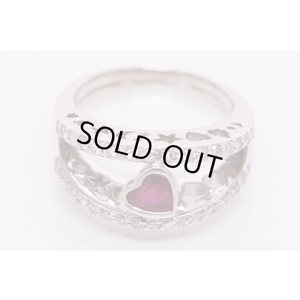 PT900 ルビーダイアイリリング 0.80ct 0.56ct 10.50g　ルビーダイア