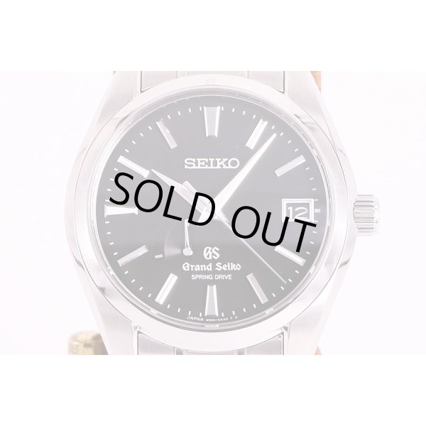 SEIKO セイコー GS グランドセイコー SBGA003 9R65-0AA0 パワーリザーブ デイト 黒 ブラック SS ステンレス メンズ 自動巻き スプリングドライブ【6ヶ月保証】【腕時計】