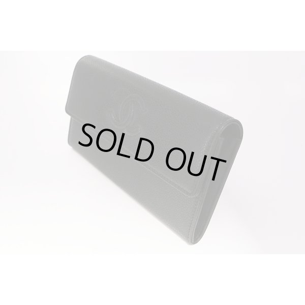 シャネル　ファスナー付二つ折長サイフ A50070 ブラック　サイド