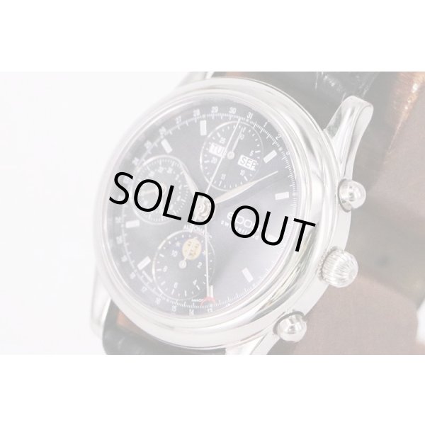 エポス　トリプルカレンダー　ムーンフェイス　黒文字盤　サイド