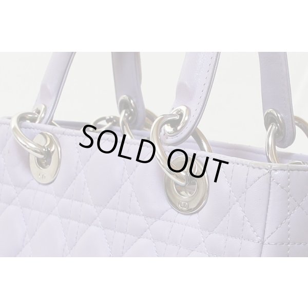 クリスチャンディオール レディディオール ハンドバック ラベンダー　金具の小傷や汚れ