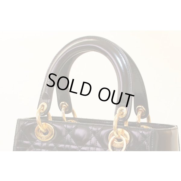 クリスチャンディオール レディディオール ハンドバック VGS44550 ブラック／ゴールド金具　サイド