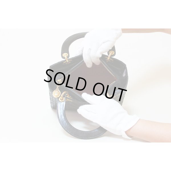 クリスチャンディオール レディディオール ハンドバック VGS44550 ブラック／ゴールド金具　中身