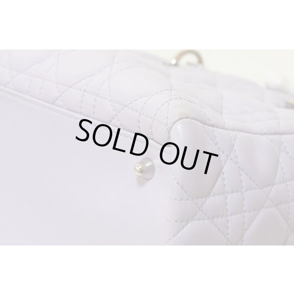 クリスチャンディオール レディディオール ハンドバック ラベンダー　四角には角スレ