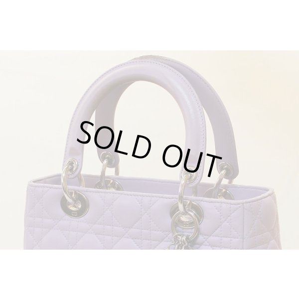 クリスチャンディオール レディディオール ハンドバック ラベンダー　サイド