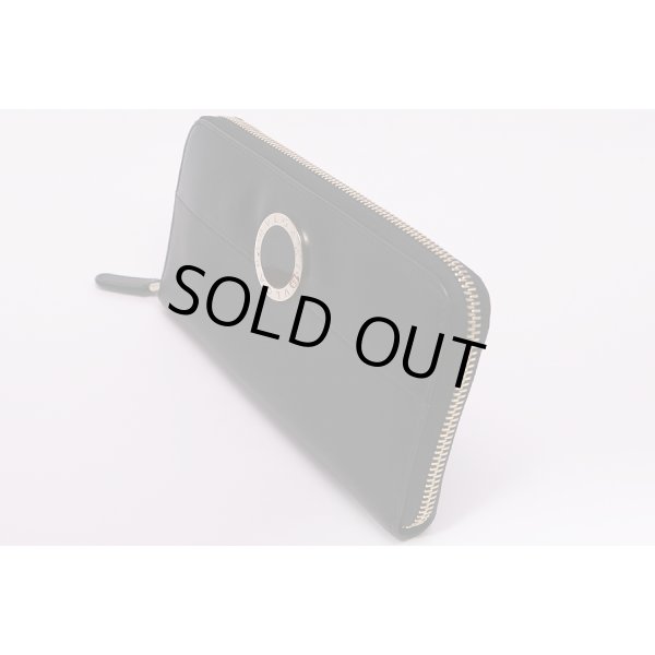 ブルガリ　TONDO ラウンドファスナー長サイフ 280033 ブラック　サイド