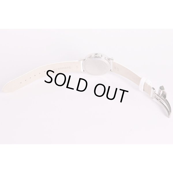 ティファニー　アトラス Z0007.32 クロノグラフ シェル文字盤　革ベルト