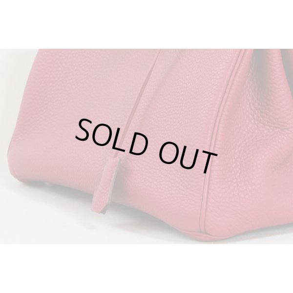 エルメス　バーキン30 ルビー／シルバー金具　サイド下部