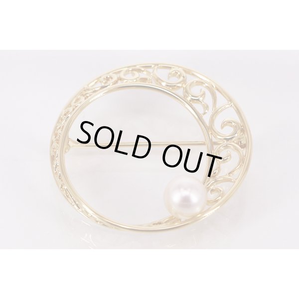 画像3: ミキモト   K18 パールイリブローチ 8.00mm 9.70g (3)