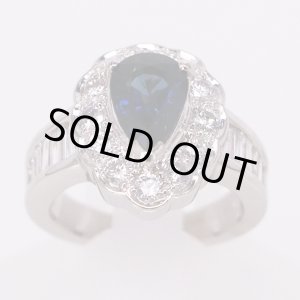 画像: PT900 サファイアダイアイリリング 2.37ct 1.42ct 13.90g