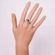 PT900 サファイアダイアイリリング 1.734ct 1.48ct 6.90g　装着イメージ