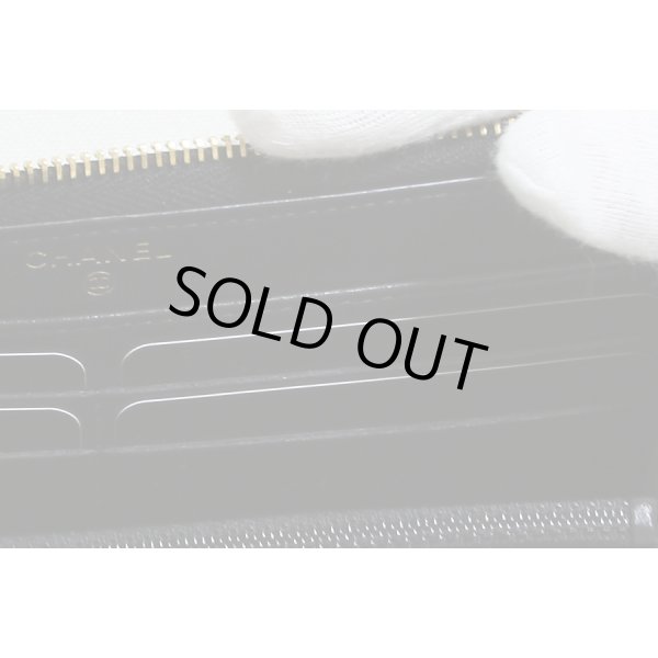 シャネル　ラウンドファスナー長サイフ A82370 ブラック／ゴールド金具　カードケース