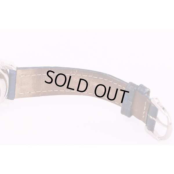 モーリス・ラクロア　クロノグラフ　パワーリザーブ 30586 青文字盤 限定　革ベルト状態(2)