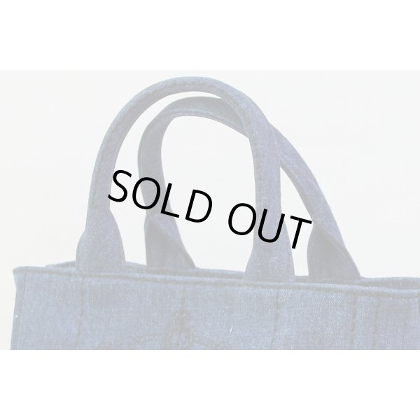 プラダ　カナパトートバック 1BG439 DENIM　サイド上部