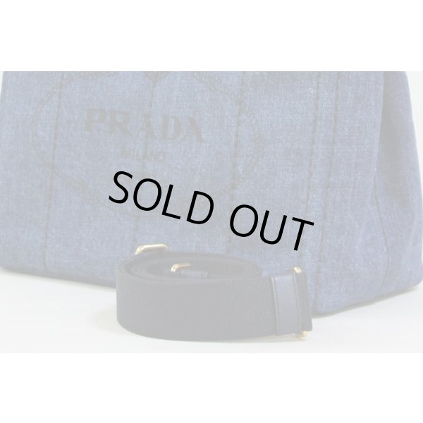 プラダ　カナパトートバック 1BG439 DENIM　サイド下部