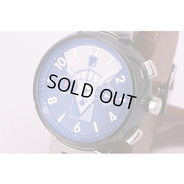 ルイヴィトン　タンブール Q102G　レガッタクロノグラフ　黒銀文字盤　サイド拡大