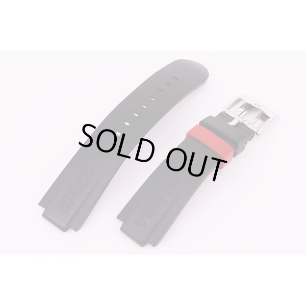 ルイヴィトン　タンブール Q102G　レガッタクロノグラフ　黒銀文字盤　ラバーベルト