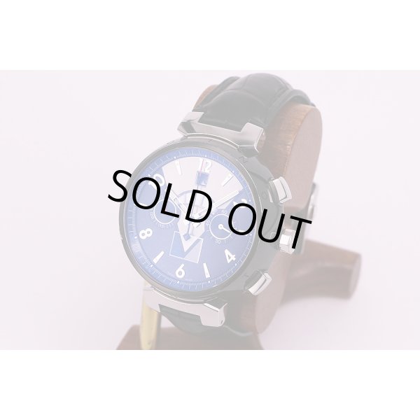 ルイヴィトン　タンブール Q102G　レガッタクロノグラフ　黒銀文字盤　サイド