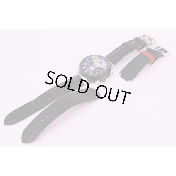 ルイヴィトン　タンブール Q102G　レガッタクロノグラフ　黒銀文字盤　替えベルト