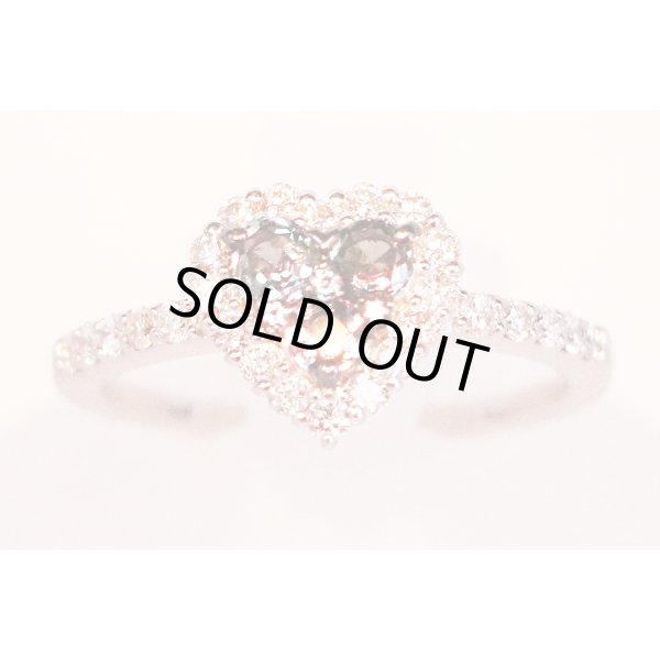 PT950 アレキサンドライトダイアイリリング 0.39ｃｔ 0.39ct 4.50g　白熱光では赤系へとカラーチェンジするアレキサンドライト