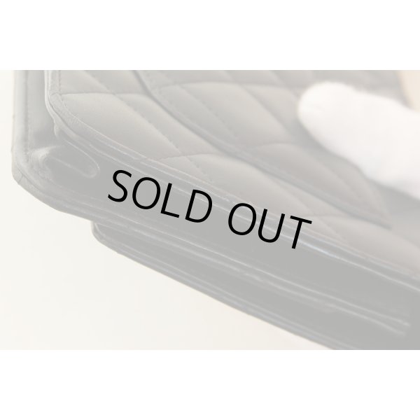 シャネル　チェーンウォレット ブラック／SIV金具　スレ