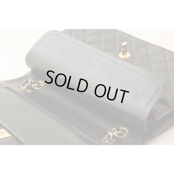 シャネル　Wフラップ チェーンショルダーバック ブラック／ボルドー ゴールド金具　フラップ　スレ