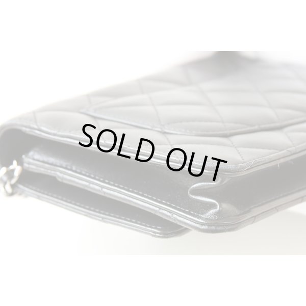 シャネル　チェーンウォレット ブラック／SIV金具　角