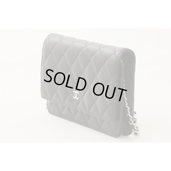 シャネル　チェーンウォレット ブラック／SIV金具　サイド