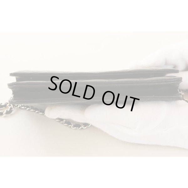 シャネル　チェーンウォレット ブラック／SIV金具　底