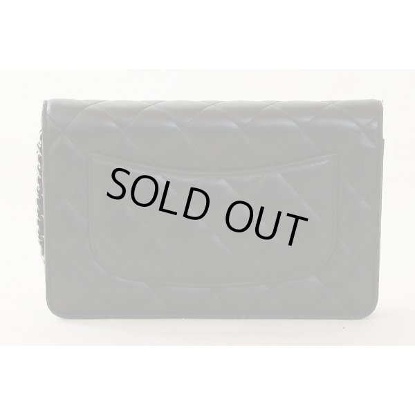 シャネル　チェーンウォレット ブラック／SIV金具　裏面