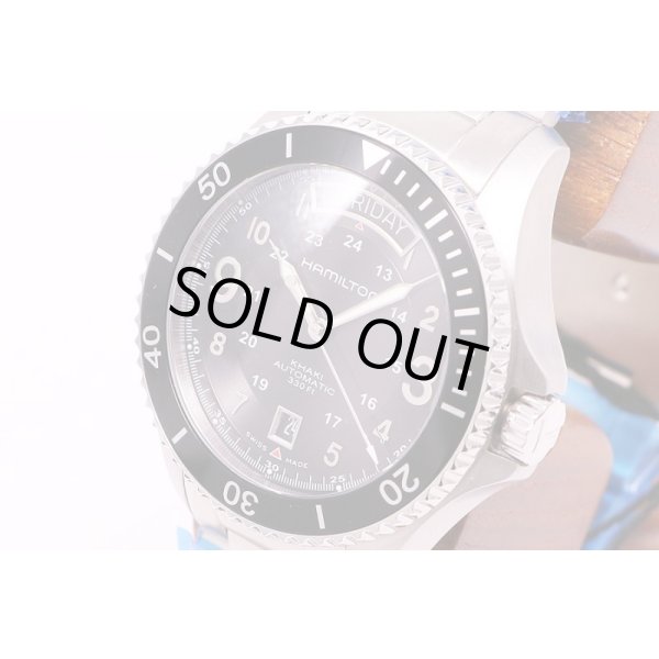 ハミルトン　カーキスクーバ　H64515133　黒文字盤　サイド拡大