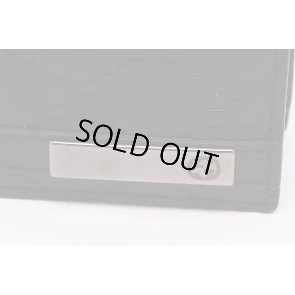 グッチ　シグネチャー ロングウォレット 414988・203887 ブラック　メタルバー金具