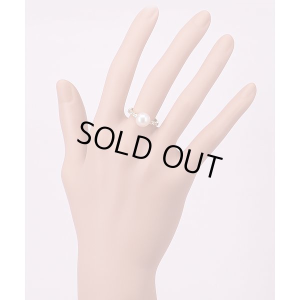 K18 パールダイアイリリング 8.30mm 0.13ct 3.30g　サイズイメージ