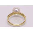 K18 パールダイアイリリング 8.30mm 0.13ct 3.30g　裏面
