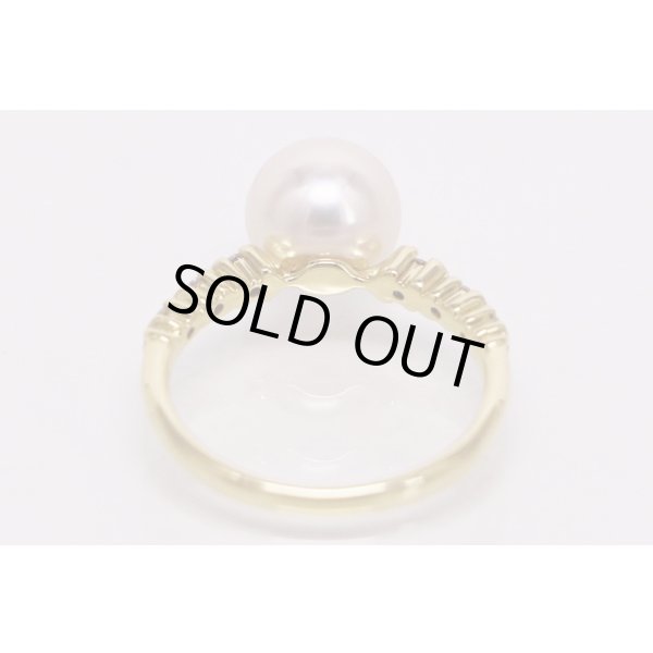 K18 パールダイアイリリング 8.30mm 0.13ct 3.30g　裏面